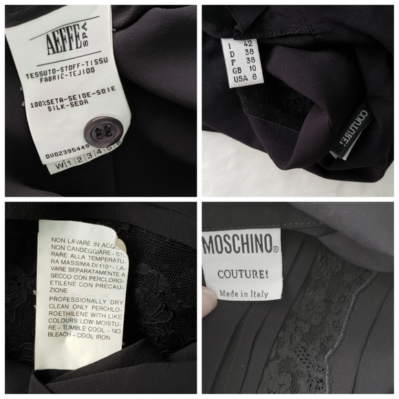 Moschino Couture lace pintuck sheer black shaped button down blouse 8 - Picture 4 of 10